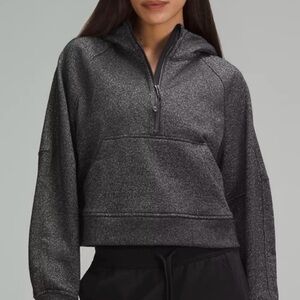lululemon athletica oversized black/silver sparkle Half-Zip scuba hoodie